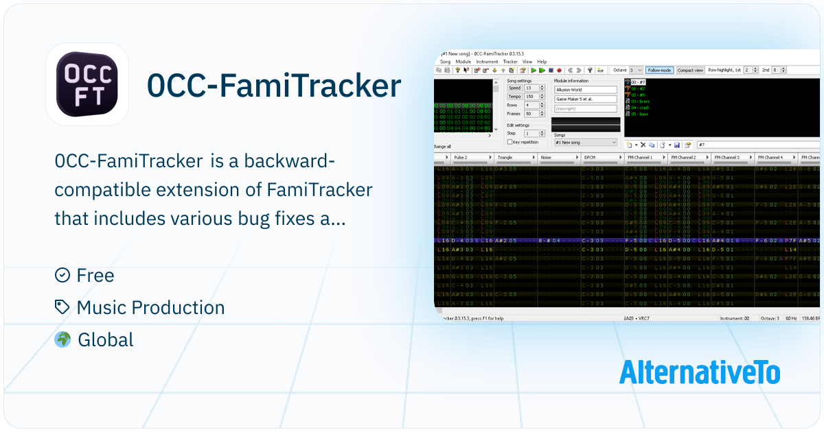 0CC-FamiTracker: Backward-compatible extension of FamiTracker that ...