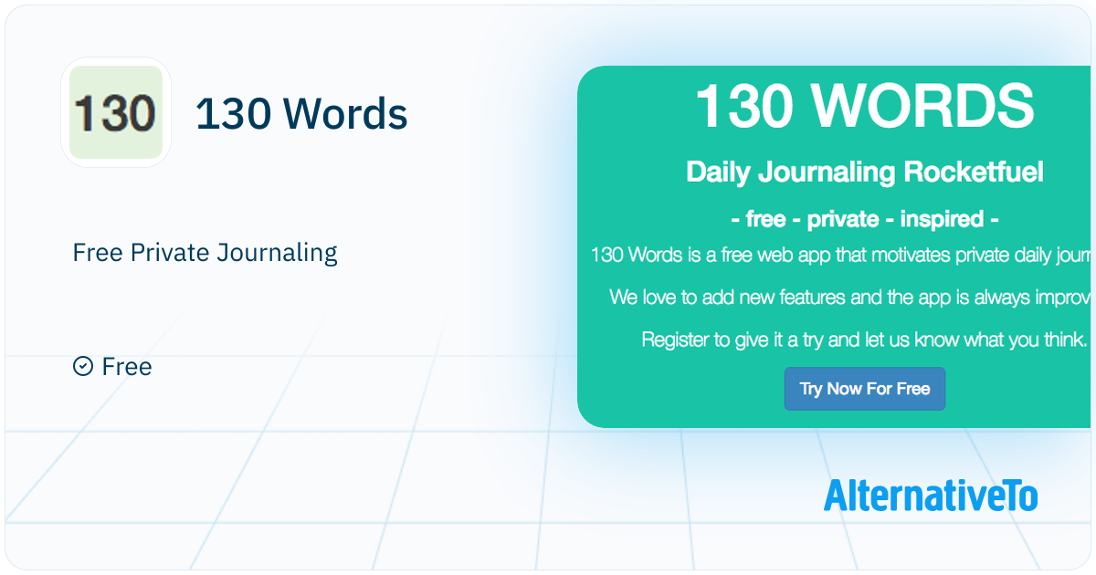 130 Words: Free Private Journaling | AlternativeTo