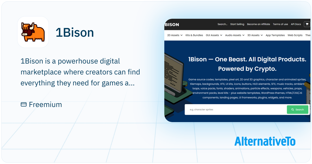 1Bison: Crypto-powered marketplace for game assets and web templates ...