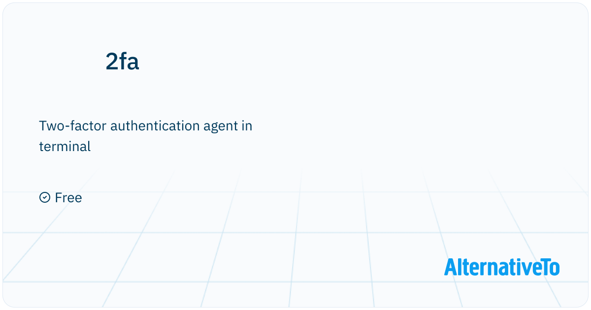 2fa: Two-factor authentication on the command line | AlternativeTo