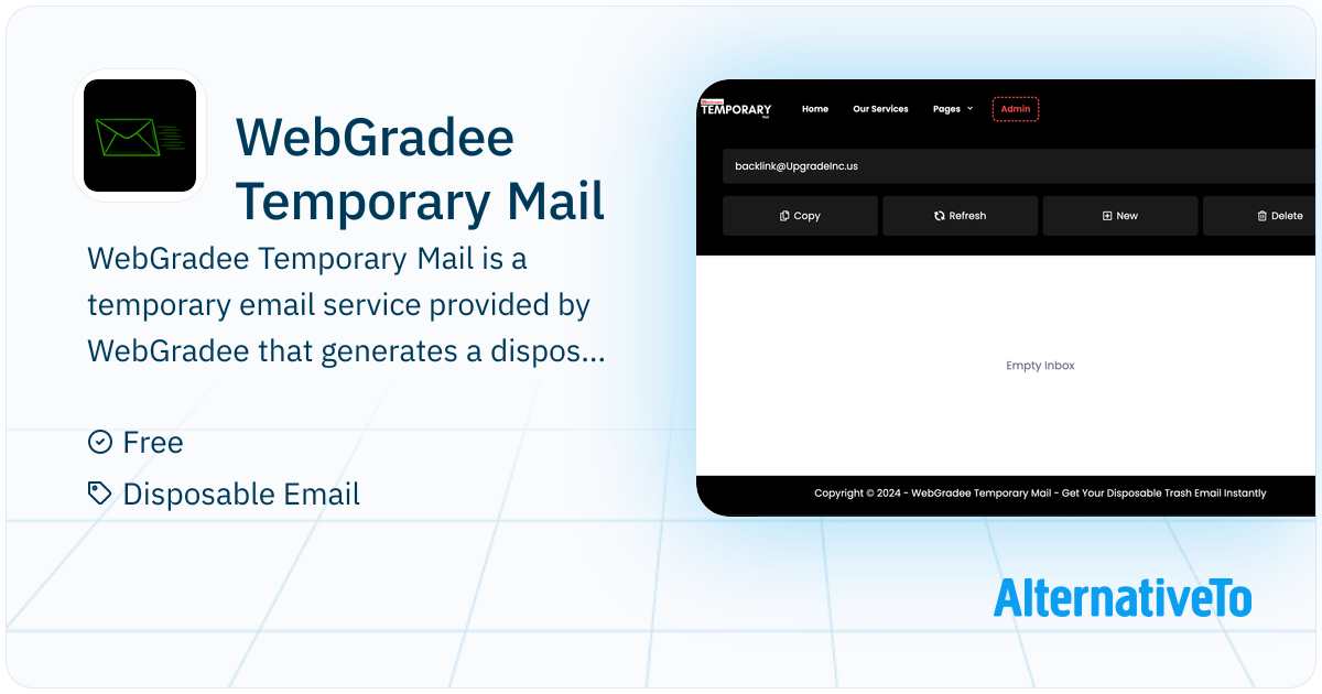 WebGradee Temporary Mail: Provides you with a fast, secure, and ...