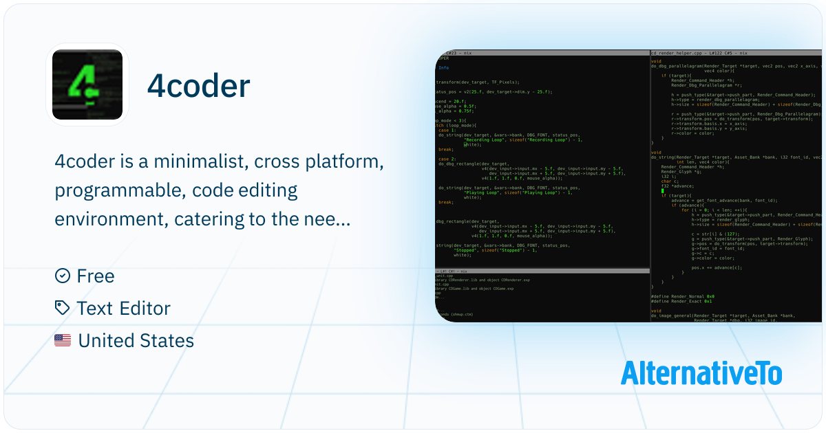 4coder: Minimalist, cross platform, programmable, code editing ...