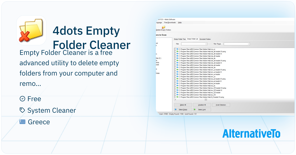 Folder Cleaner Windows 4dots Empty Folder Cleaner: Empty Folder Cleaner is a free advanced ...
