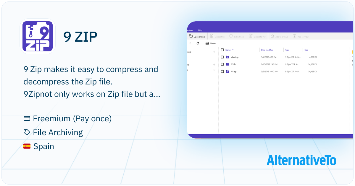 9 ZIP: 9 Zip makes it easy to compress and decompress | AlternativeTo