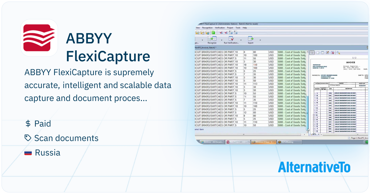 ABBYY FlexiCapture: Is supremely accurate | AlternativeTo