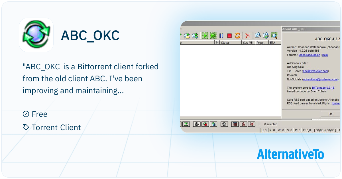 Abc Client ABC_OKC: Bittorrent client forked from the old client ABC | AlternativeTo