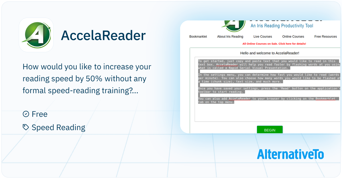 Accelareader AccelaReader: Will help you read faster by flashing words at you using ...