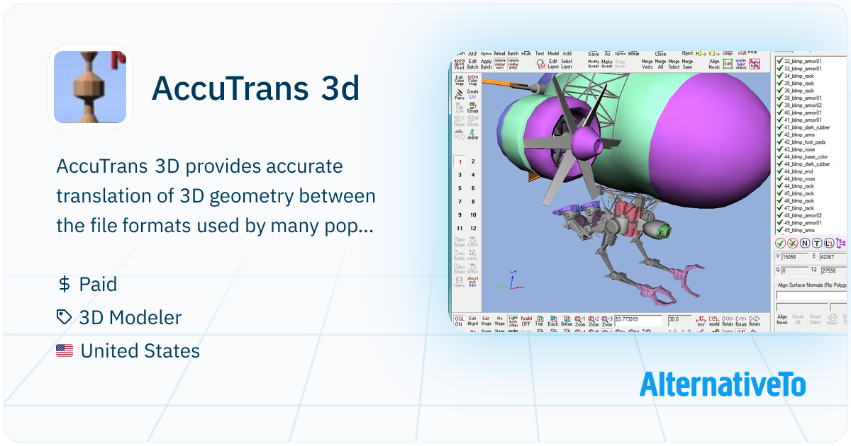 AccuTrans 3d: AccuTrans 3D provides accurate translation of 3D geometry ...