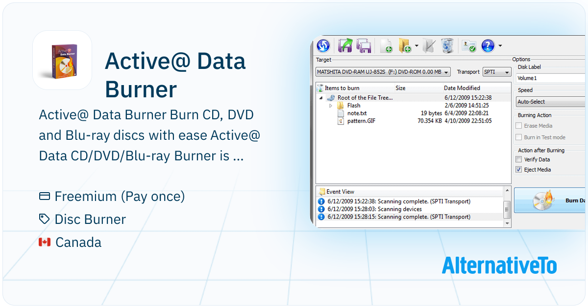 Active@ Data Burner: Burn CD, DVD and Blu-ray discs with ease ...