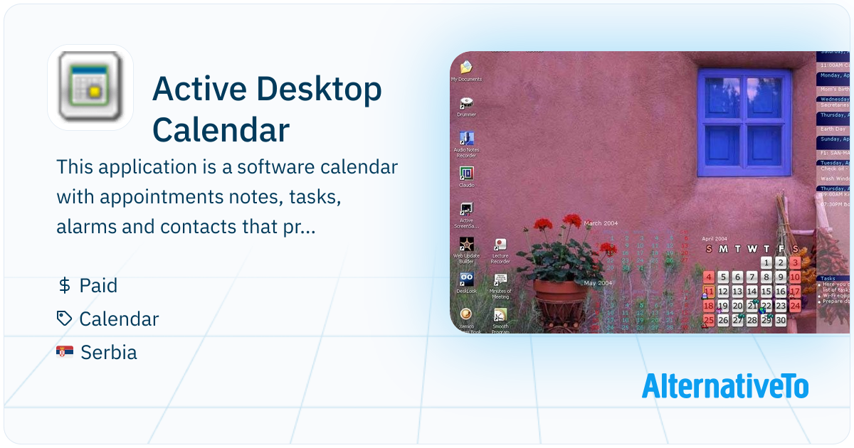Active Desktop Calendar: This application is a software calendar with ...