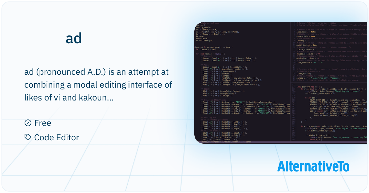 ad: An adaptable text editor | AlternativeTo