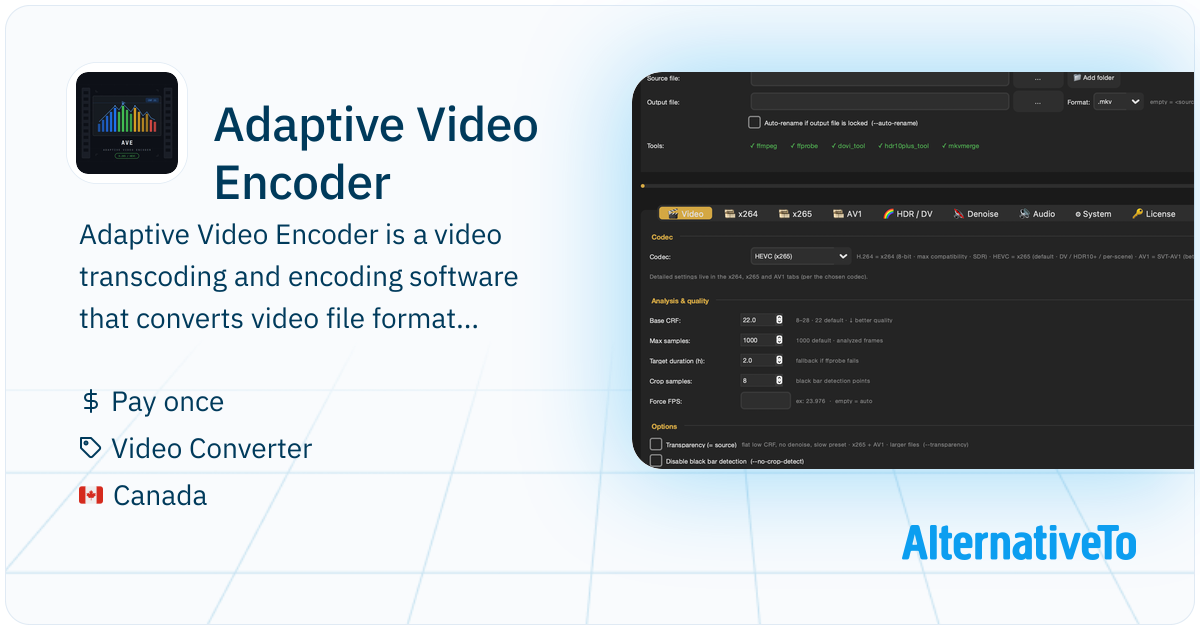 Adaptive Video Encoder: Video transcoding with full HDR, audio, and ...
