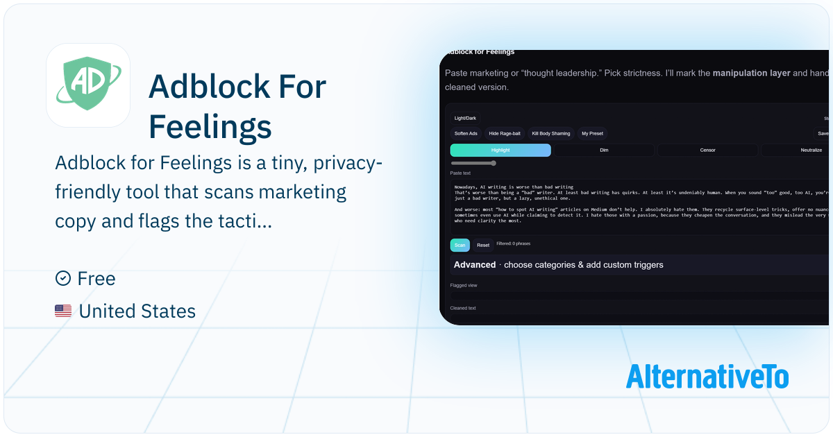 Adblock For Feelings: Mute the manipulation layer in marketing copy ...