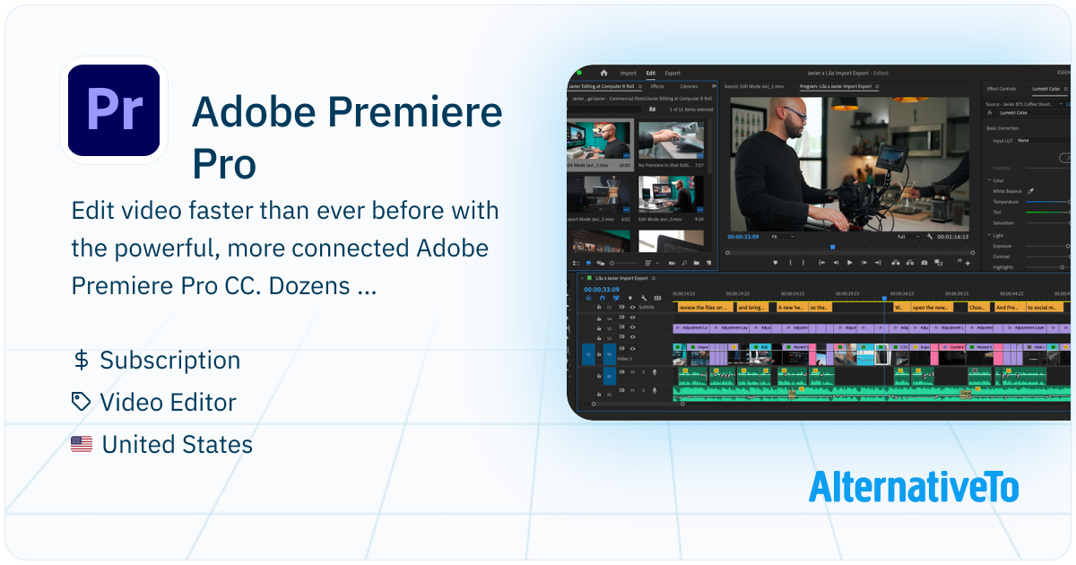 Adobe Premiere Pro: Nonlinear video editing software | AlternativeTo