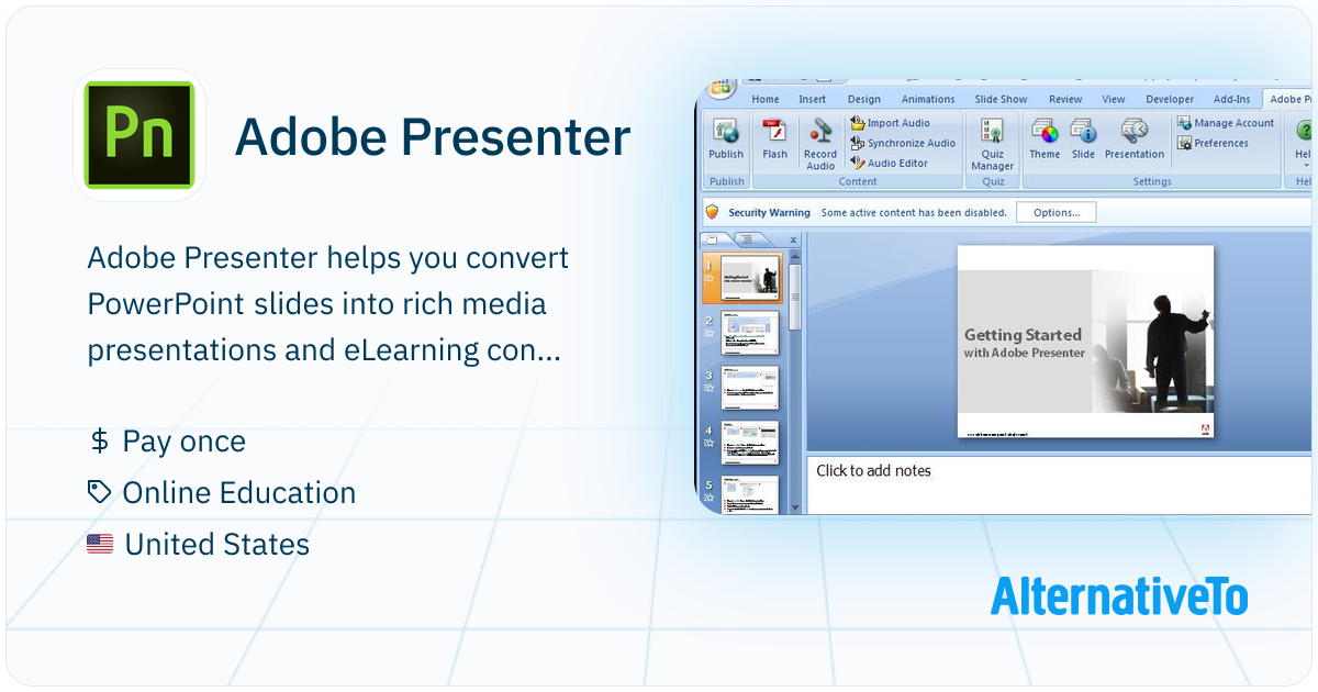 Adobe Presenter: Helps you convert PowerPoint | AlternativeTo