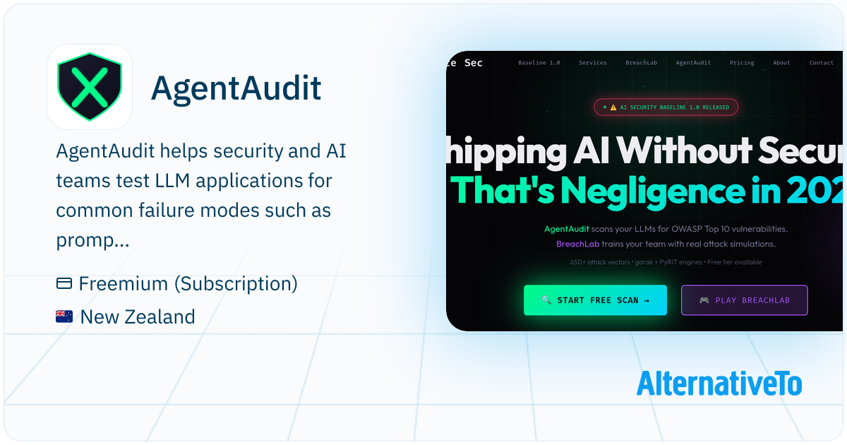 AgentAudit: An AI security testing platform for LLM applications that ...