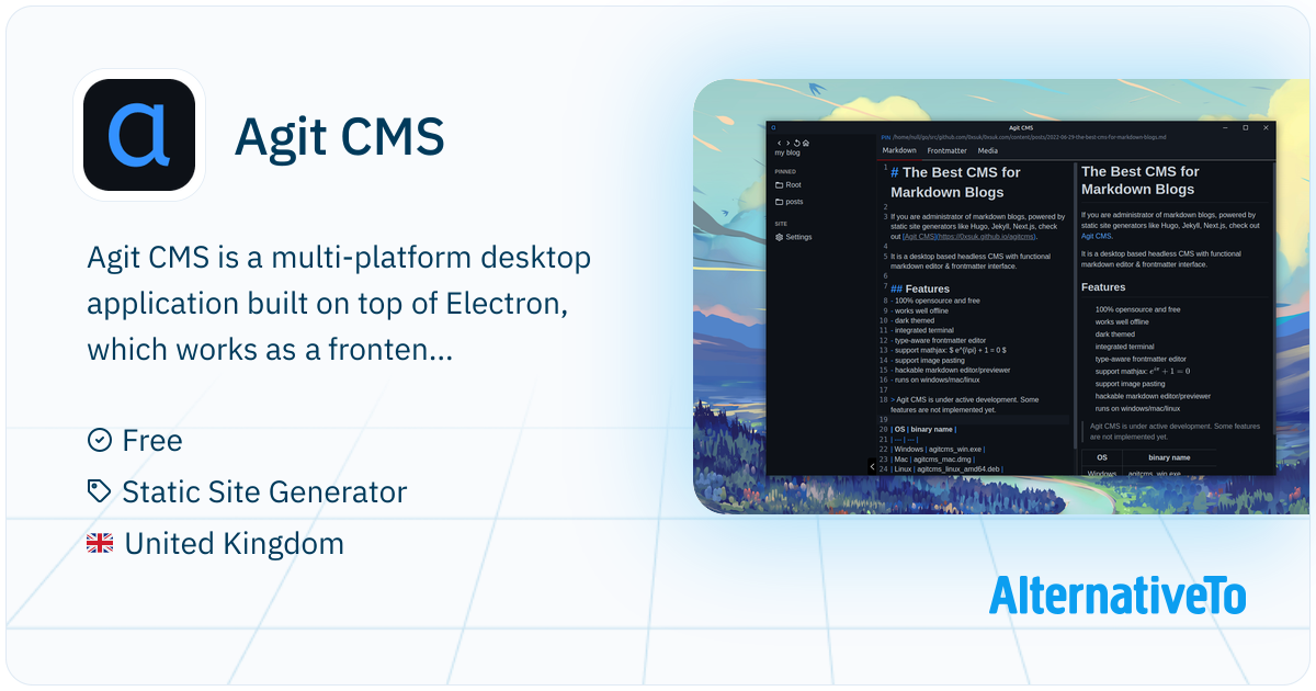 Agit CMS: Multi-platform desktop application built on top of Electron ...