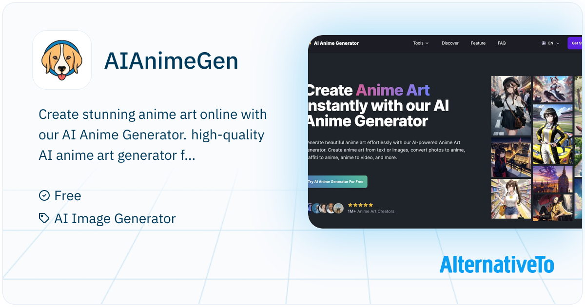 AIAnimeGen: Create beautiful anime art effortlessly | AlternativeTo
