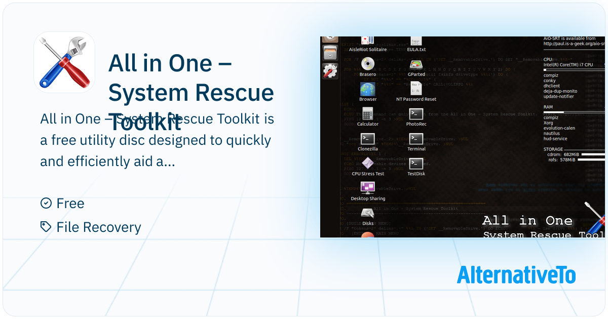 All in One – System Rescue Toolkit: This utility disc is designed to ...