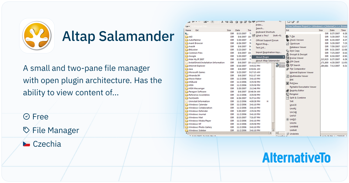 Altap Salamander: A small and two-pane file manager with open ...