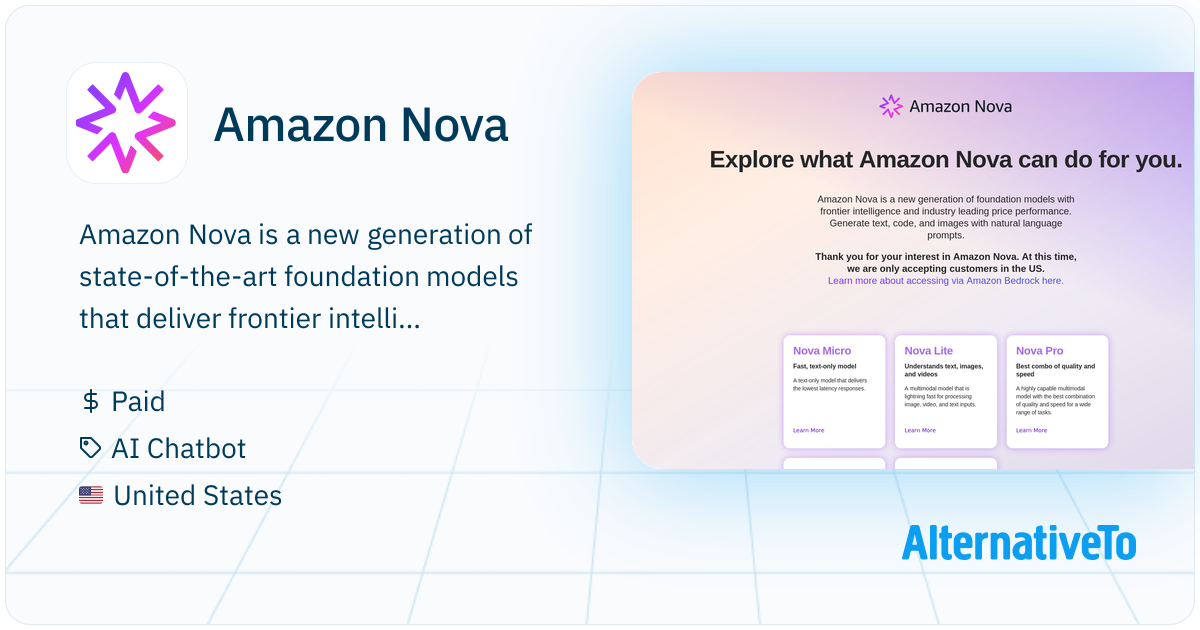 Amazon Ai Model Amazon Nova: New generation of foundation models with frontier ...