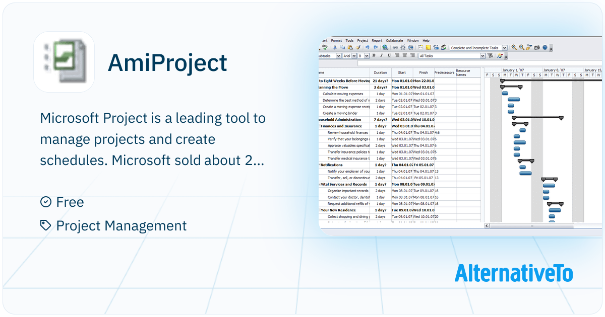AmiProject: Microsoft Project is a leading tool to manage | AlternativeTo