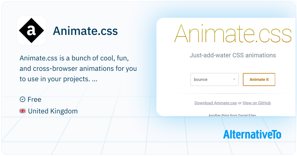 Animate.css: Easy to use CSS animation library | AlternativeTo