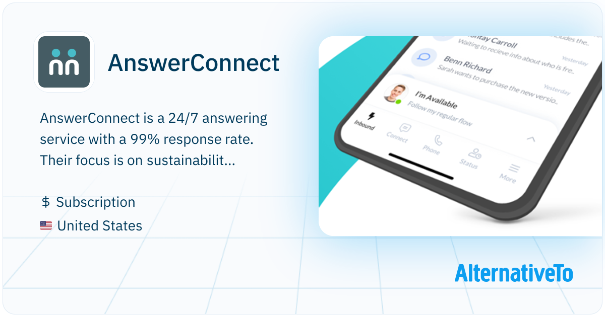 AnswerConnect: 24/7 live answering, mobile app, secure dashboard, lead ...