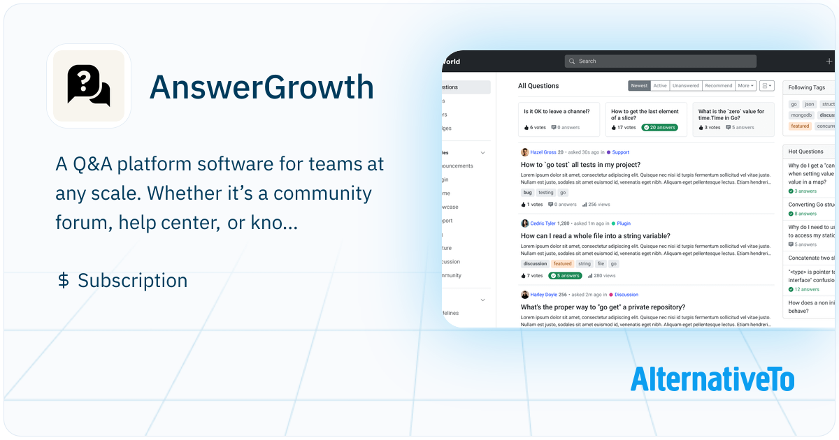 AnswerGrowth: The ultimate Q&A platform for teams. | AlternativeTo