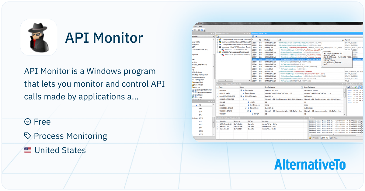 API Monitor: Windows program that lets you | AlternativeTo