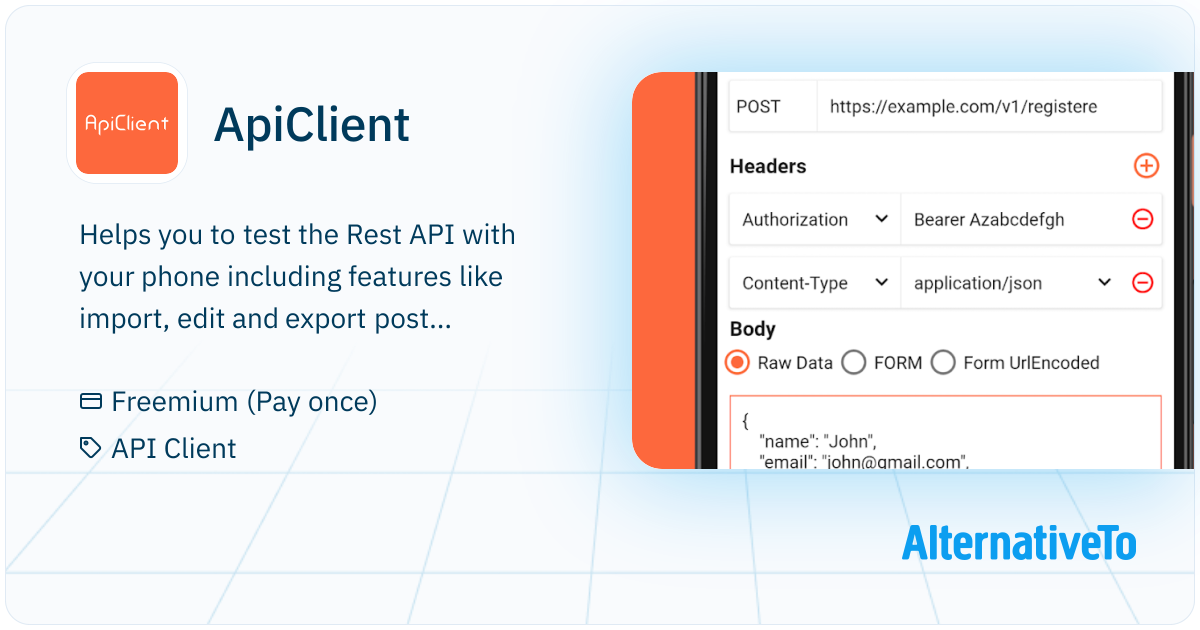 Red Phone Api ApiClient: Helps you to test the Rest API with your phone including ...