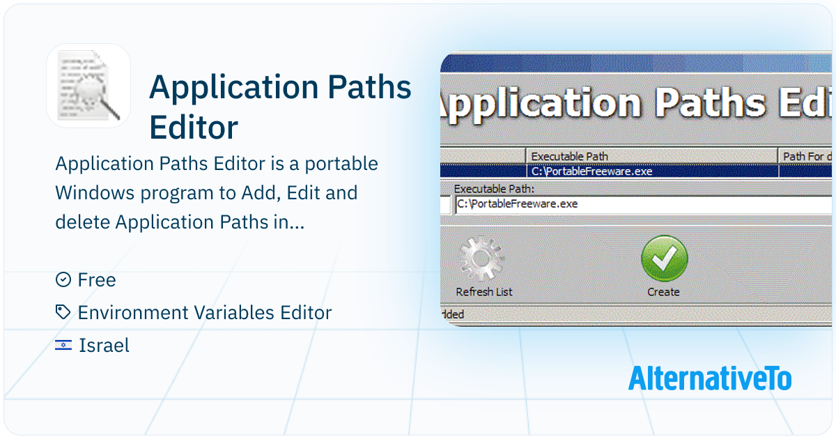 Application Paths Editor: Portable Windows | AlternativeTo