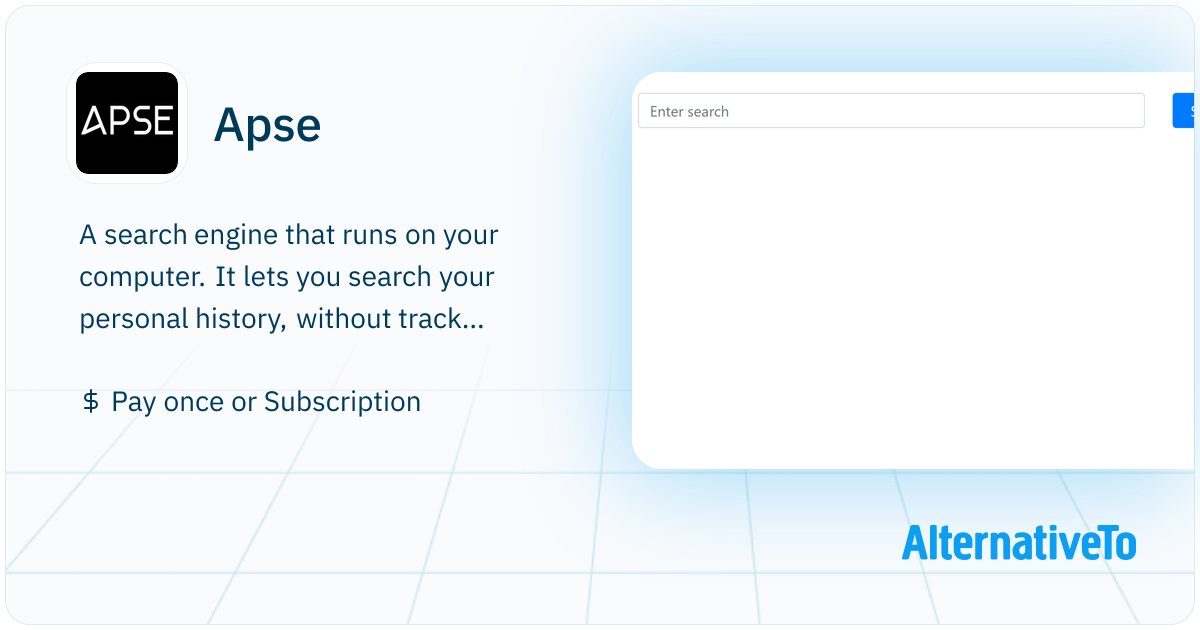 Ap Se Apse: A Personal Search Engine | AlternativeTo