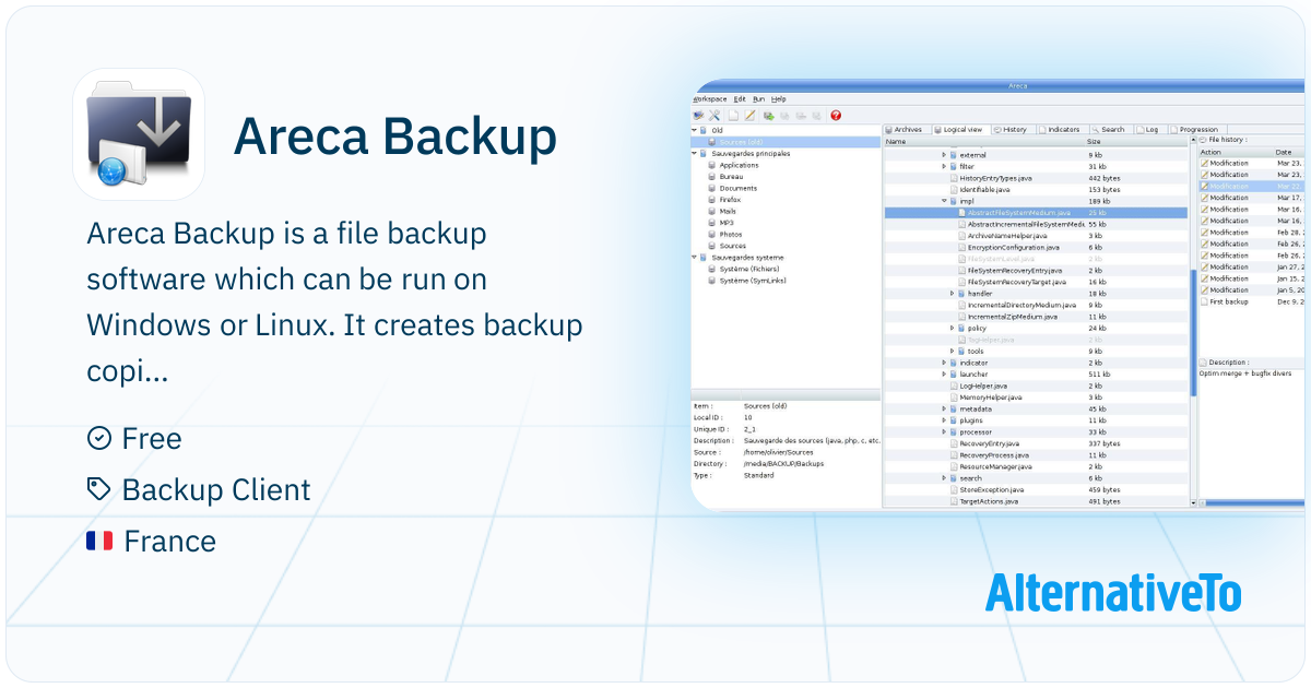 Areca Backup: File backup software that supports incremental, image and ...