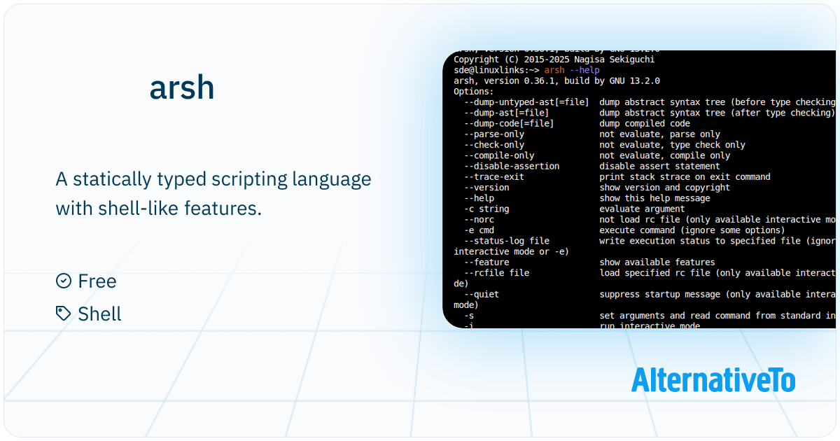 arsh: A statically typed scripting language with shell-like features ...