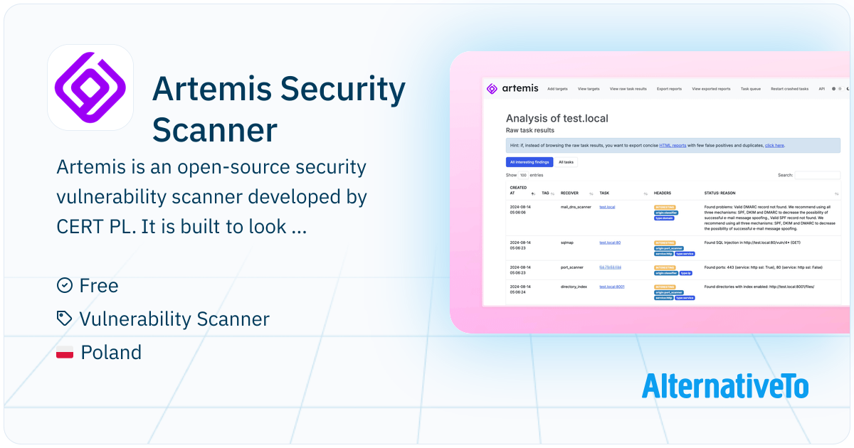 Atremis Rack Scanner Artemis Security Scanner: A modular vulnerability scanner with ...