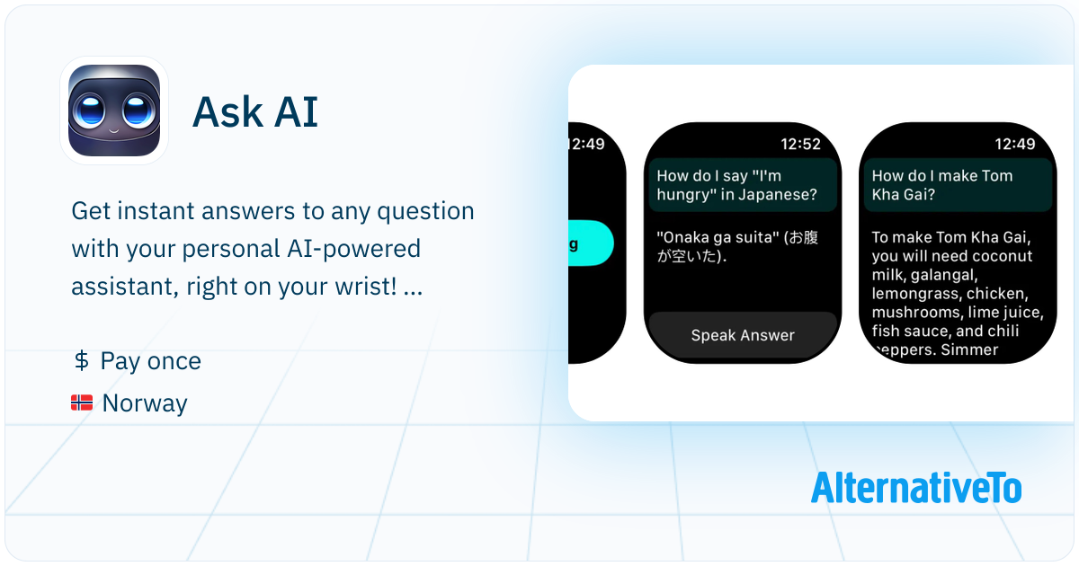 Ask AI: Use ChatGPT right on your watch | AlternativeTo