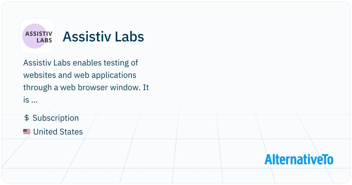 Assistiv Labs: Cross-platform website testing with an emphasis on web ...