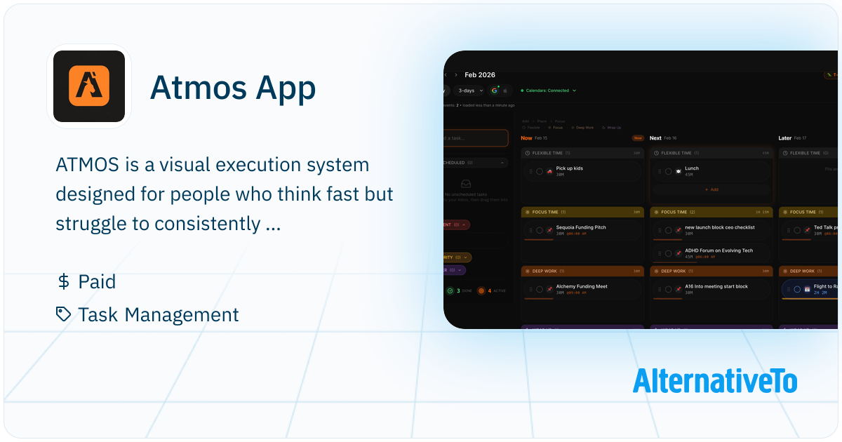 Atmos App: Visual workflow turns tasks into focused time blocks for ...