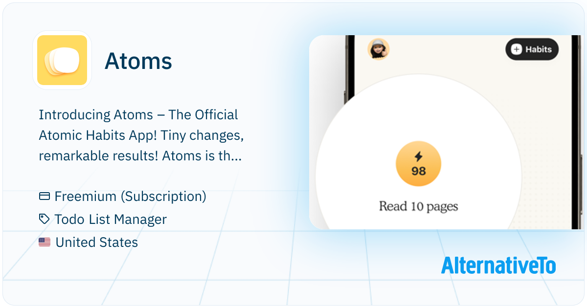 Atoms: Get the world's most comprehensive app for building good habits ...