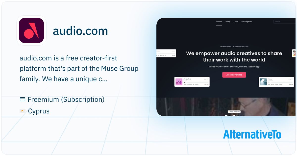 audio.com: A better way to share audio online | AlternativeTo