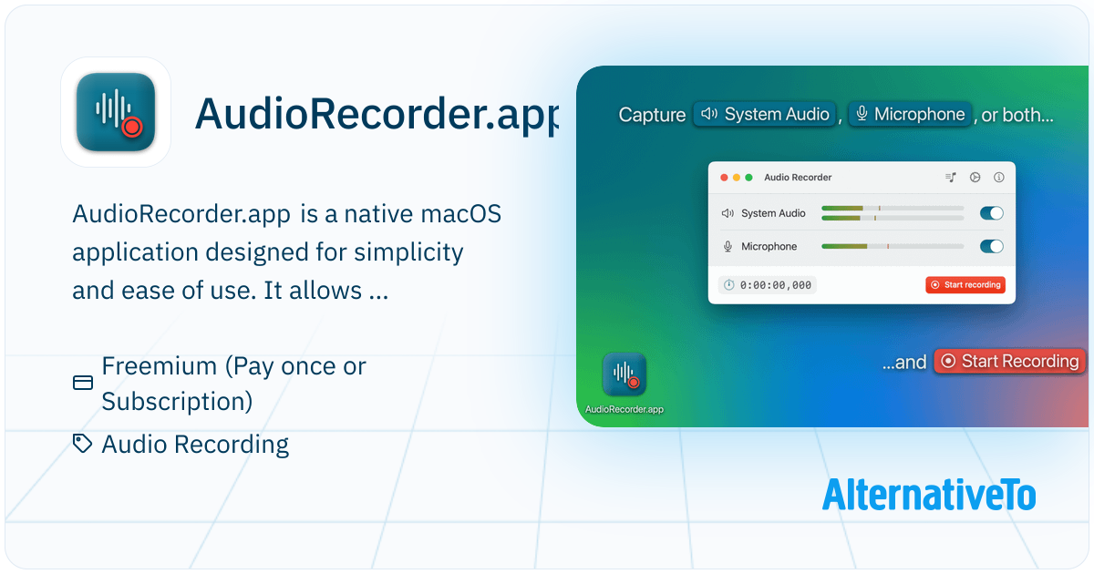 AudioRecorder.app: Effortless audio recording on macOS. | AlternativeTo