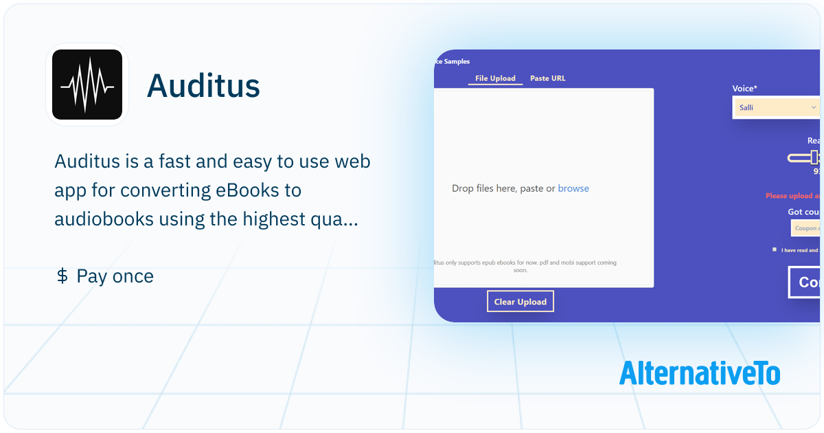 Auditus: Super fast, easy way to convert your eBooks to audiobooks ...