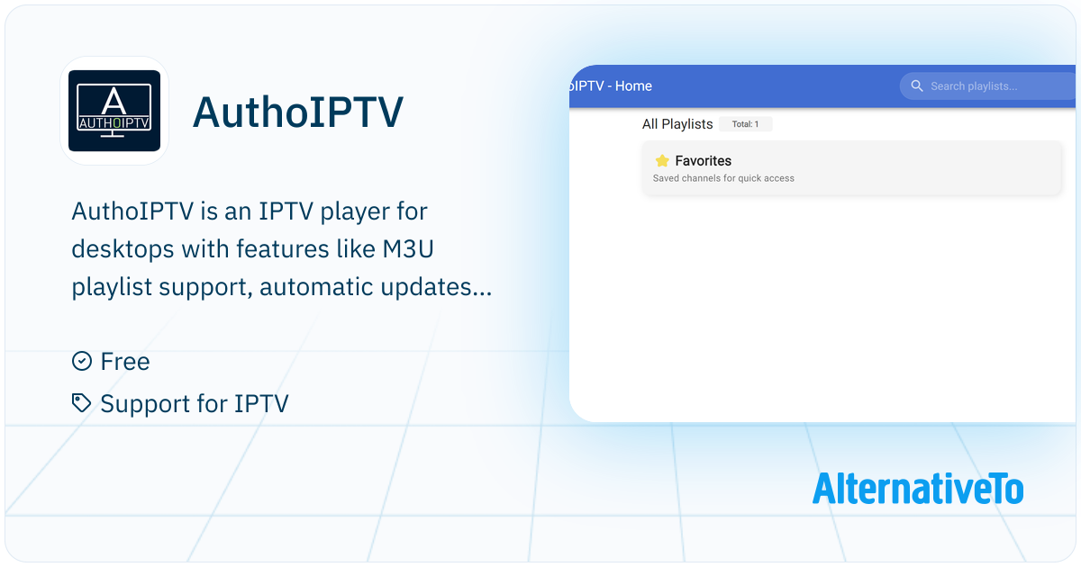AuthoIPTV: Desktop IPTV player with M3U, EPG, DRM, and auto-updating ...