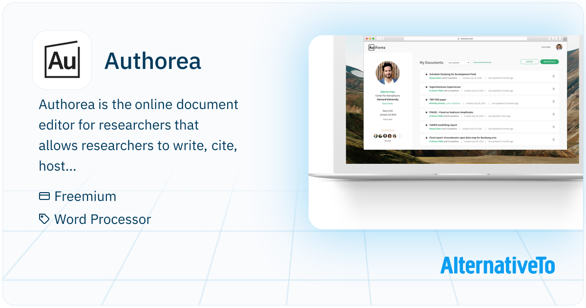 Authorea: Collaborative platform for research. | AlternativeTo