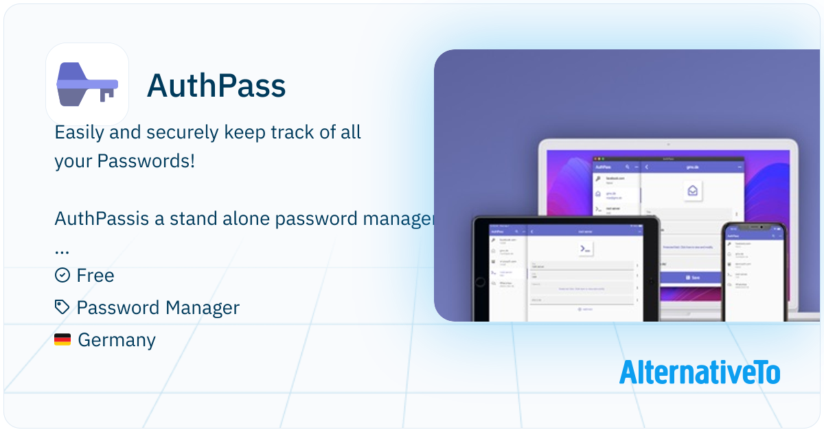 AuthPass: Manage all your passwords across all devices. | AlternativeTo