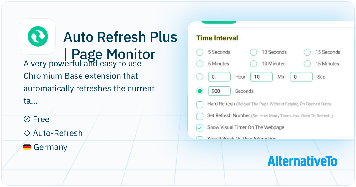 Auto Refresh Plus | Page Monitor: Refresh page automatically, plus page ...