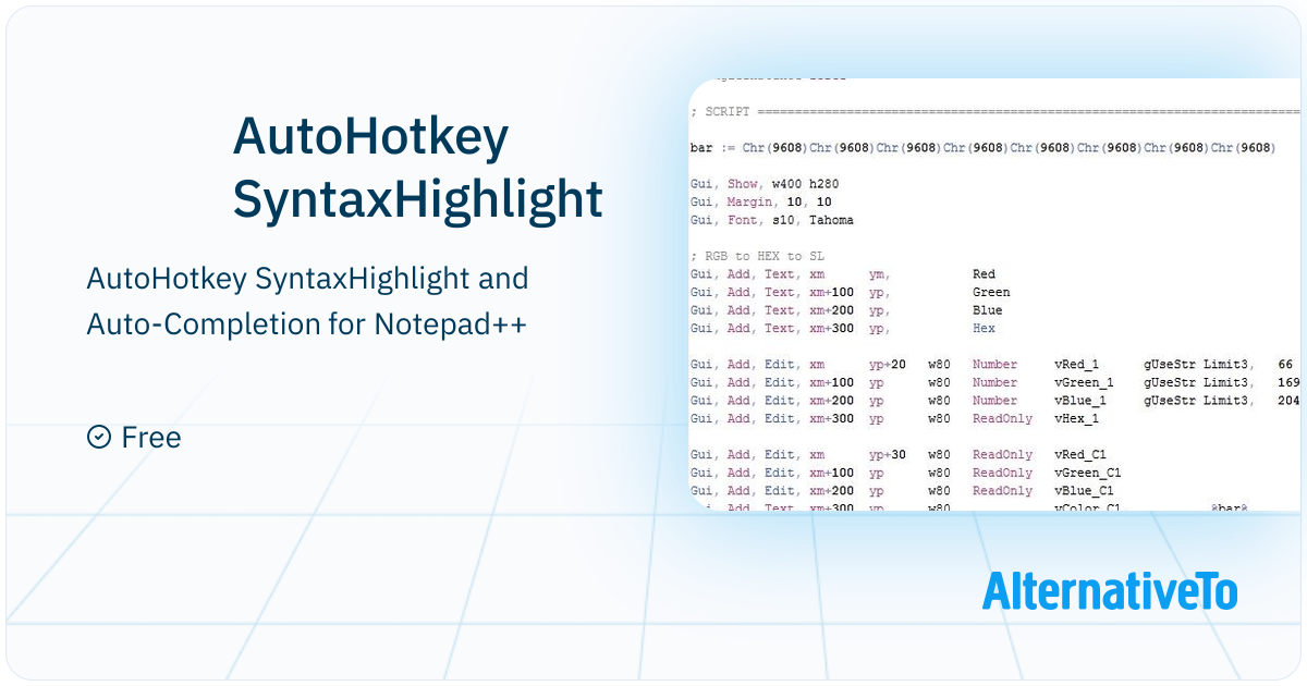 AutoHotkey SyntaxHighlight: And Auto-Completion | AlternativeTo