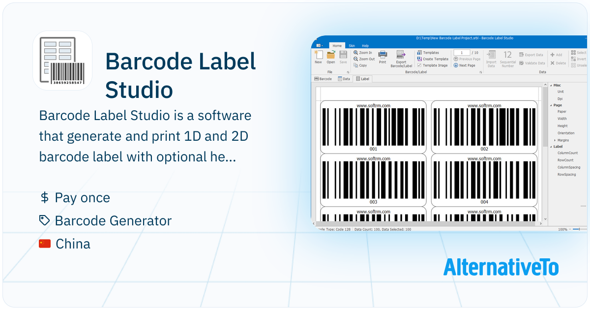 Labello Code Barre Barcode Label Studio: Generate and print 1D and 2D barcode label with ...
