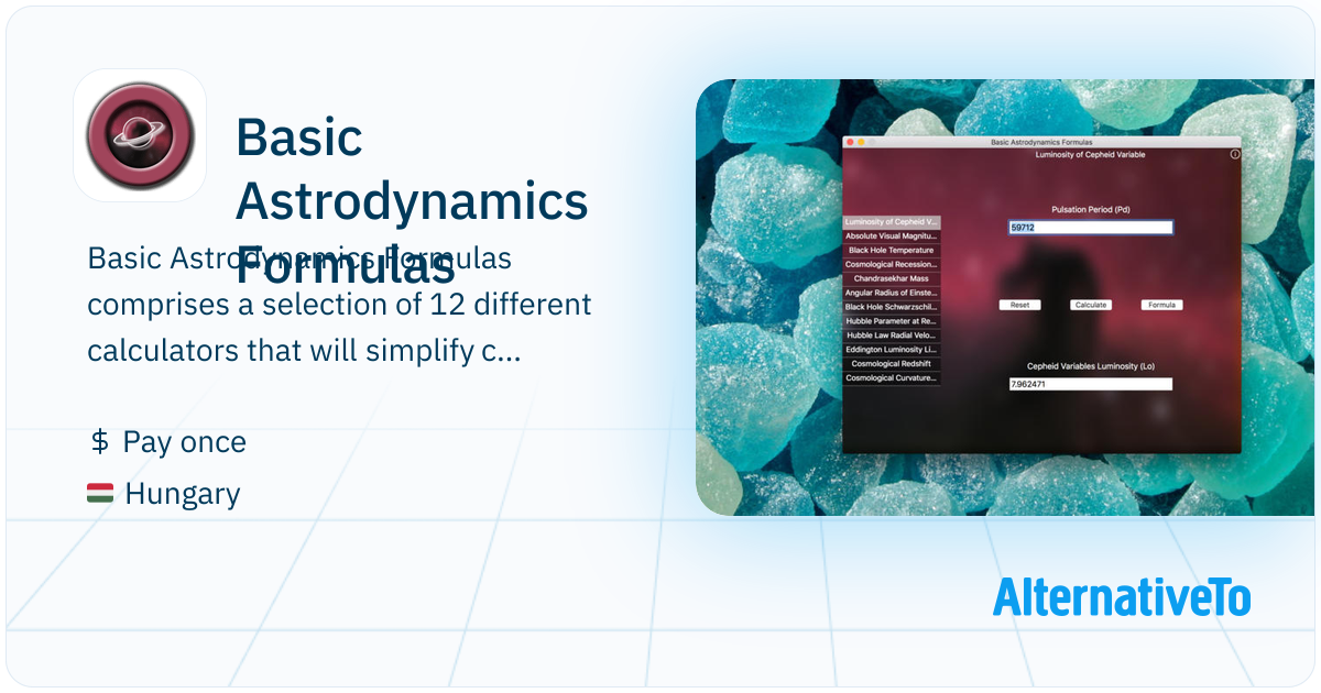 Basic Astrodynamics Formulas: Comprises a selection of 12 different ...